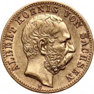 Germany, Saxony, Albert, 10 Mark 1875 E