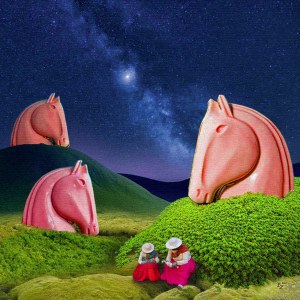 Paulina Zalewska, Three pink horses, 2023