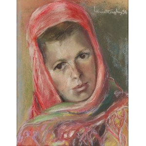 Ludwik KWIATKOWSKI (1880-1953), Girl in a shawl, 1931