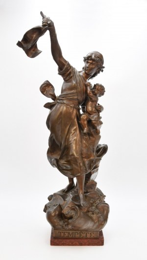 Virgile MOREY (czynny 1883-1895), Postać kobiety z dzieckiem - „Tempete”