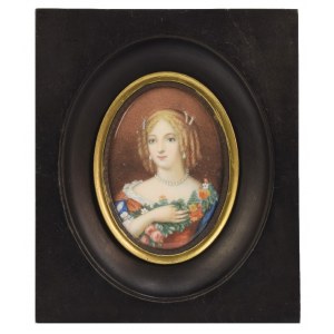 Malíř neurčen, 19. století, Marie de Rohan [Madame de Chevreuse] - miniatura