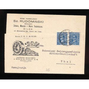 Wilno Oficjalny list z domu handlowego Sz. Rudomiński do fabryki jedwabiu w Szwajcarii. (26)