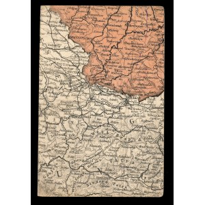 Postcard - map showing a fragment of the border between the Polish Kingdom and Germany near Częstochowa (77)