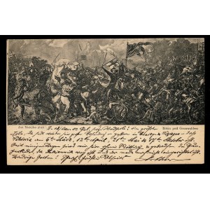 Königreich Polen Postkarte mit einer Reproduktion des Gemäldes 'Schlacht bei Grunwald' (147)