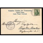 München Postkarte mit geprägten Briefmarken und Wappen von Venezuela (158)