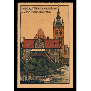 Gdaňský mlýn a kostel svaté Kateřiny (216)