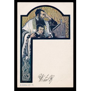 Lwów Pocztówka z grafiką przedstawiającą Żydów (422)