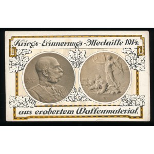 Rakúsko-uhorská pohľadnica Vojnová pamätná medaila 1914 (435)