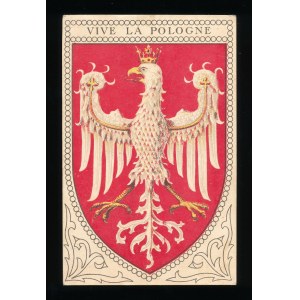 Patriotic postcard Vive la Pologne (652)
