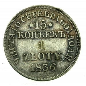 Zabór rosyjski, 15 kopiejek=1 złoty 1836 MW (307)