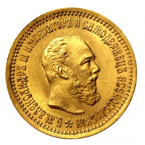 Rosja, Aleksander III, 5 rubli 1889 (502)