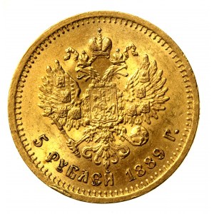 Rosja, Aleksander III, 5 rubli 1889 (502)