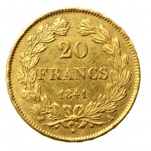 Francja, Ludwik Filip I, 20 franków 1841 A, Paryż (516)