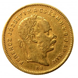 Maďarsko, František Josef I., 4 forinty = 10 franků 1870 KB, Kremnica (524)