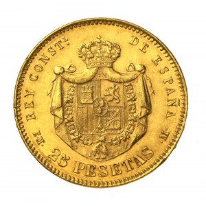 Hiszpania, Alfonso XII, 25 peset 1879 (527)