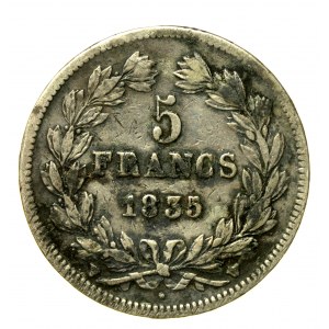 Francie, Ludvík Filip I., 5 franků 1835 (545)