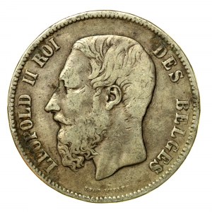 Belgia, Leopold II, 5 franków 1869 (546)