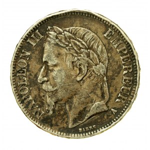 Francie, Napoleon III, 5 franků 1868 (548)