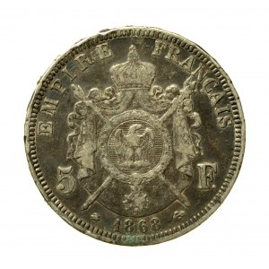 Francja, Napoleon III, 5 franków 1868 (549)