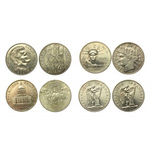 Francja, V Republika, 100 franków 1984 - 1994. Razem 8 szt. (558)