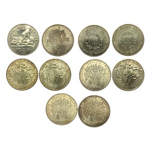Frankreich, 5. Republik, 100 Francs 1983 - 1991. insgesamt 10 Stück. (559)