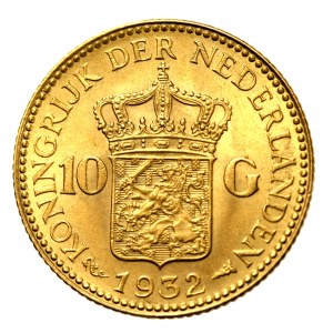 Niederlande, Wilhelmina, 10 Gulden 1932 (606)