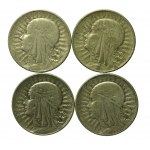 II RP, sada 5 zlatých 1932 -1934 Hlava ženy. Spolu 35 ks. (615)