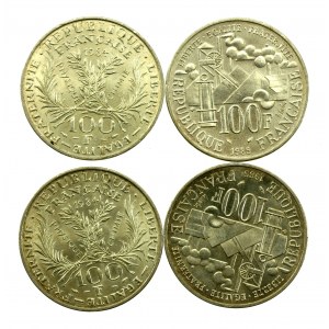 France, Fifth Republic, 100 francs 1984 - 1985. total of 4 pcs. (825)