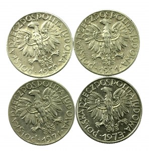 PRL sada 5 zlatých Rybak 1959-1973. spolu 4 ks. (837)
