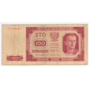 PRL, 100 złotych 1948 N - 6 cyfr. Bardzo rzadki (401)