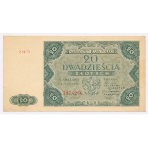 PRL, 20 złotych 1947 D numer 3174286 (934)