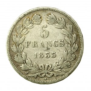 Frankreich, Louis-Philippe I., 5 Franken 1833 (622)