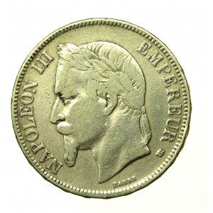 Francja, 5 franków, 1869 BB (623)