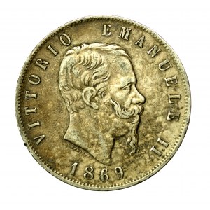 Italy, Victor Emmanuel II, 5 lira 1869 (624)