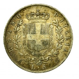Włochy, Wiktor Emanuel II, 5 lirów 1869 (624)