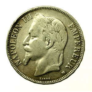Francja, 5 franków, 1869 (625)