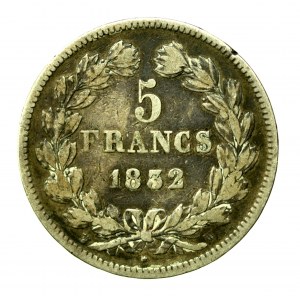 Francúzsko, Ľudovít Filip I., 5 frankov 1832 (627)