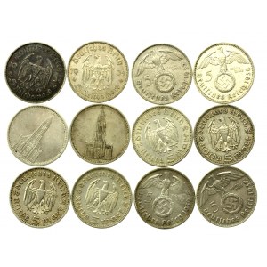 Nemecko, Tretia ríša, sada 5 známok 1934-1939. spolu 12 ks. (688)