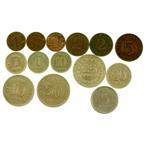 Estonia, zestaw 1 sent - 10 marka. Razem 14 szt. (690)