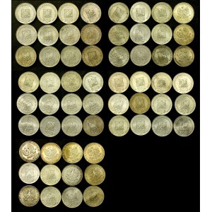 Volksrepublik Polen, Satz von 200 Gold 1974 und 1976. 60 Stück insgesamt. Schön. (335)