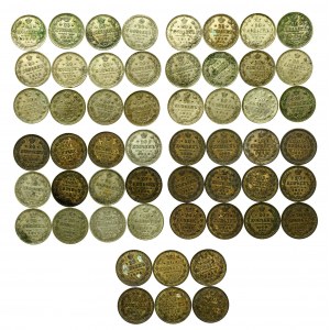 Russia, set of 20 kopecks 1908-1914. total 54 pieces. (336)