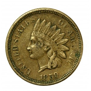 USA, 1 cent 1859, Indiánská hlava (404)