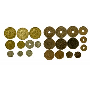 Dania, Szwecja, zestaw 23 monet (414)