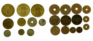 Denmark, Sweden, set of 23 coins (414)