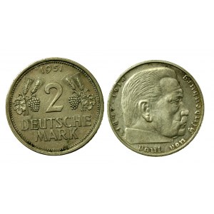 Germany set of 2 brands 1936 and 1951. total of 2 pcs. (412)