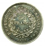 Frankreich, Fünfte Republik, Satz von 50 Francs 1975 und 1977, insgesamt 2 Stück. (636)
