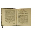 O błędzie w obliczeniach / De errore calculi., Johannes Carolus Jacob. Coennen, Duisburg, grudzień 1735r.