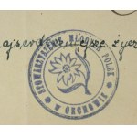 MICHAEL KOSCUSKO vlastenecký telegram s razítkem Spolku mladých polských žen v Orchowě