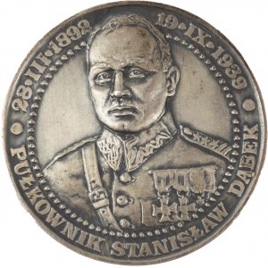 Medaille Oberst Stanisław Dąbek - Landverteidigung der Küste 1 - 19 September 1939, signiert, versilbert