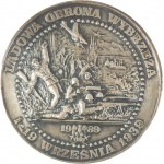 Medaila Plukovník Stanisław Dąbek - Pozemná obrana pobrežia 1. - 19. septembra 1939, signovaná, postriebrená